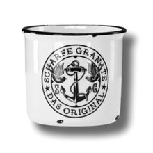 Lade das Bild in den Galerie-Viewer, Retro-Keramiktasse – Emaille Optik (375ml) | SCHARFE GRANATE