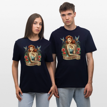 Lade das Bild in den Galerie-Viewer, T-Shirt „PinUp“ – Vintage-Vibes in starken Farben - Navy
