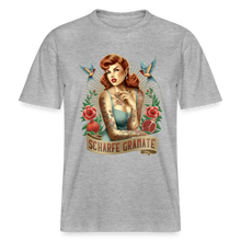 Lade das Bild in den Galerie-Viewer, T-Shirt „PinUp“ – Vintage-Vibes in starken Farben - Grau meliert