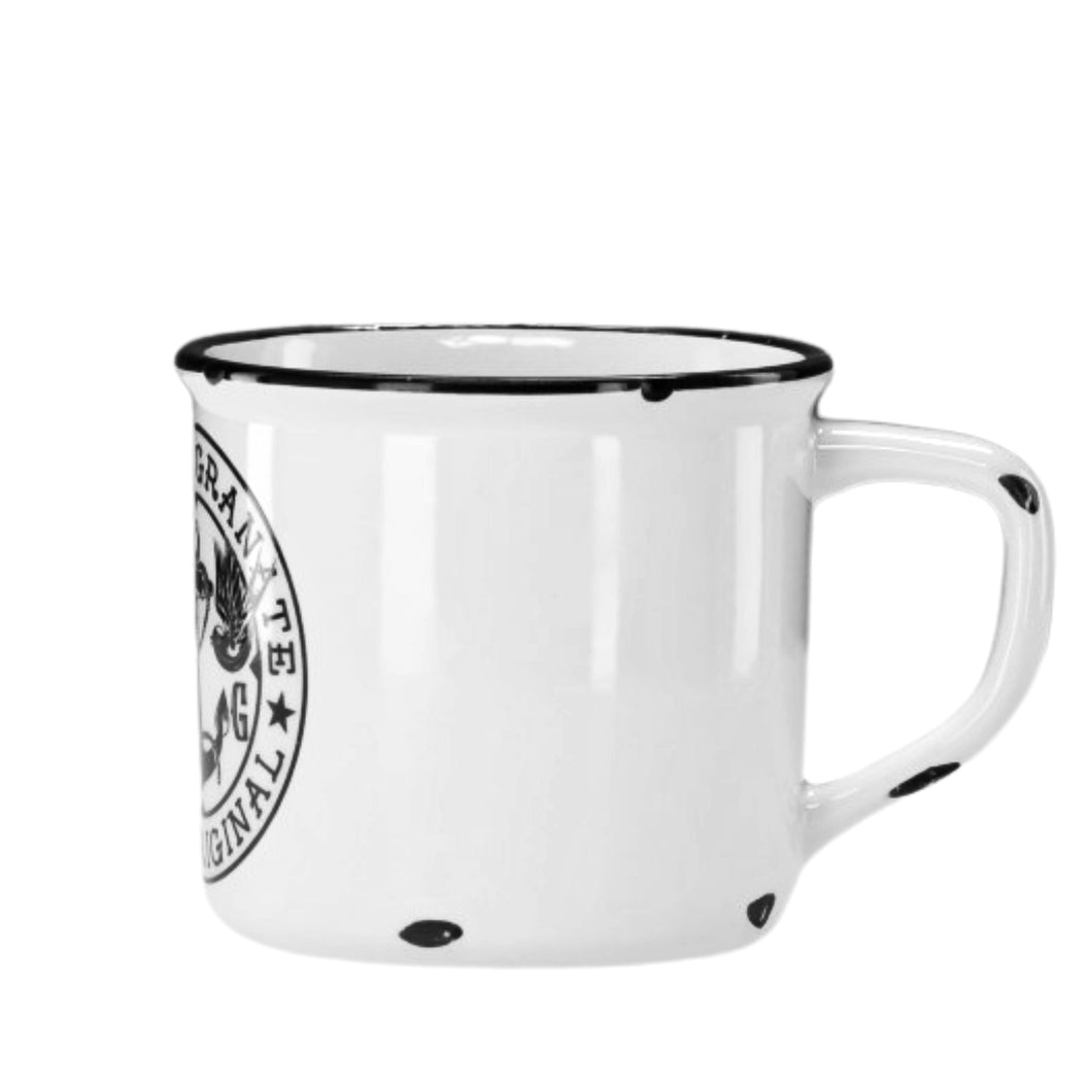 Retro-Keramiktasse – Emaille Optik (375ml) | SCHARFE GRANATE