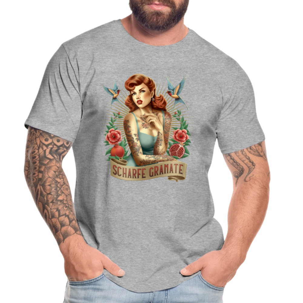 Premium T-Shirt Pin-Up - Grau meliert