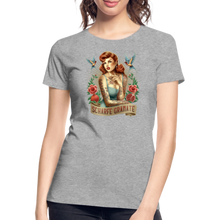 Lade das Bild in den Galerie-Viewer, Frauen Premium Bio T-Shirt - Grau meliert
