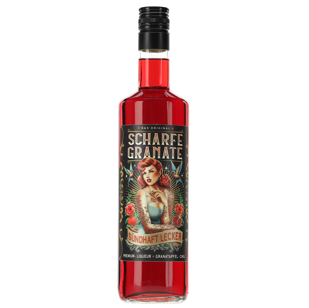 SCHARFE GRANATE – Granatapfel-Chili-Likör (700ml, 18% vol.) + Poster-Aktion