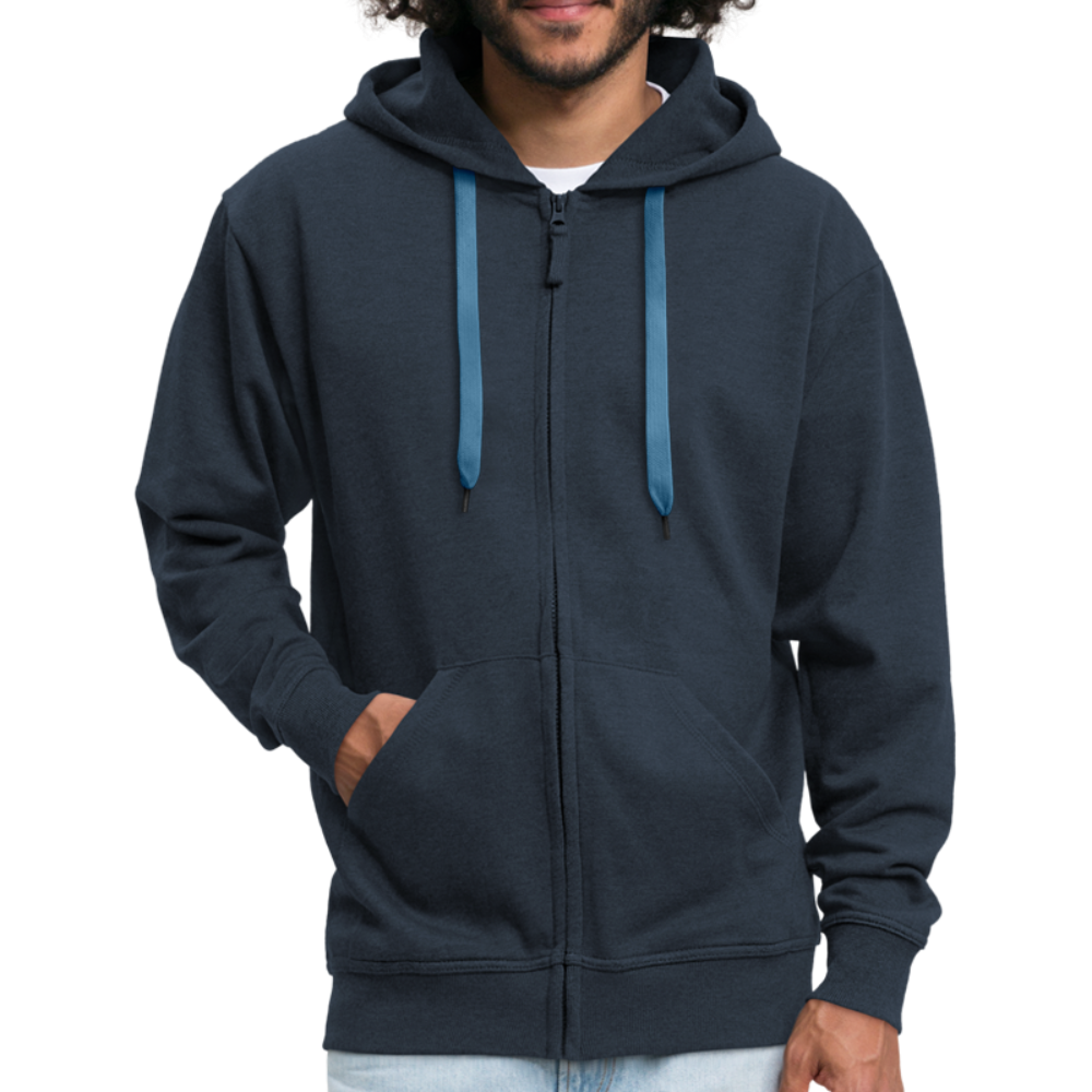 Männer Zipper mit Kapuze - Navy