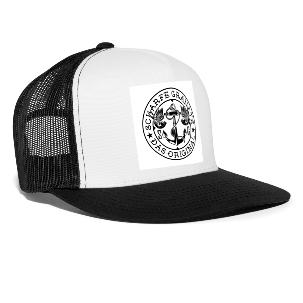 Retro Trucker Cap - Weiß/Schwarz